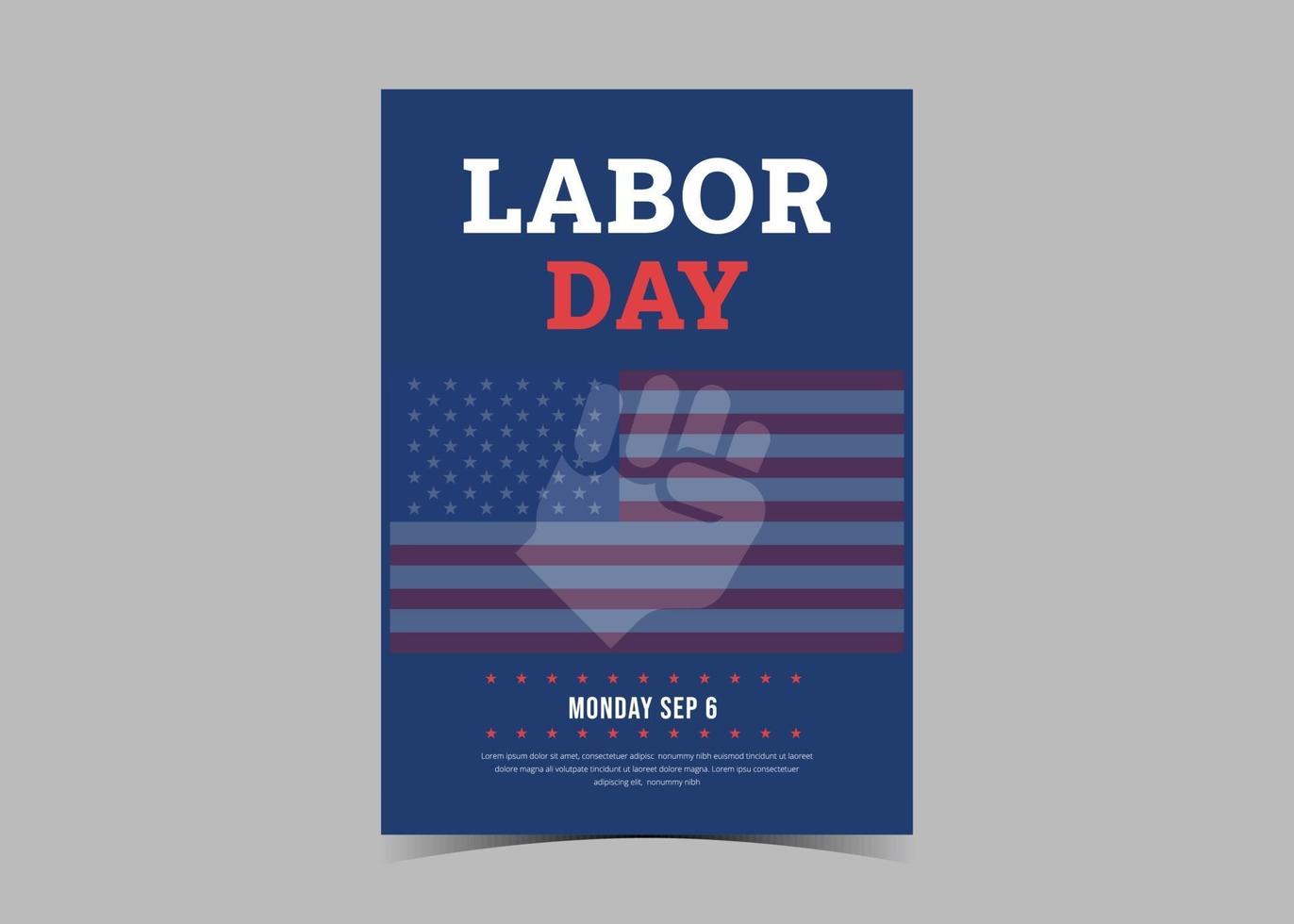 Labor day celebration flyer template design. Labor day event poster vector