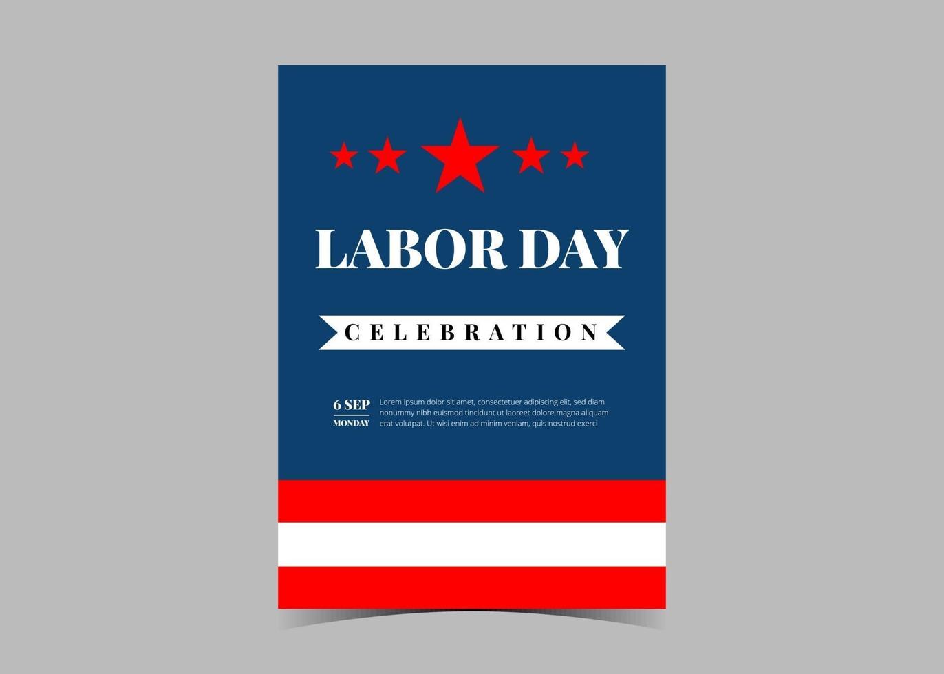Labor day celebration flyer template design. Labor day event poster vector