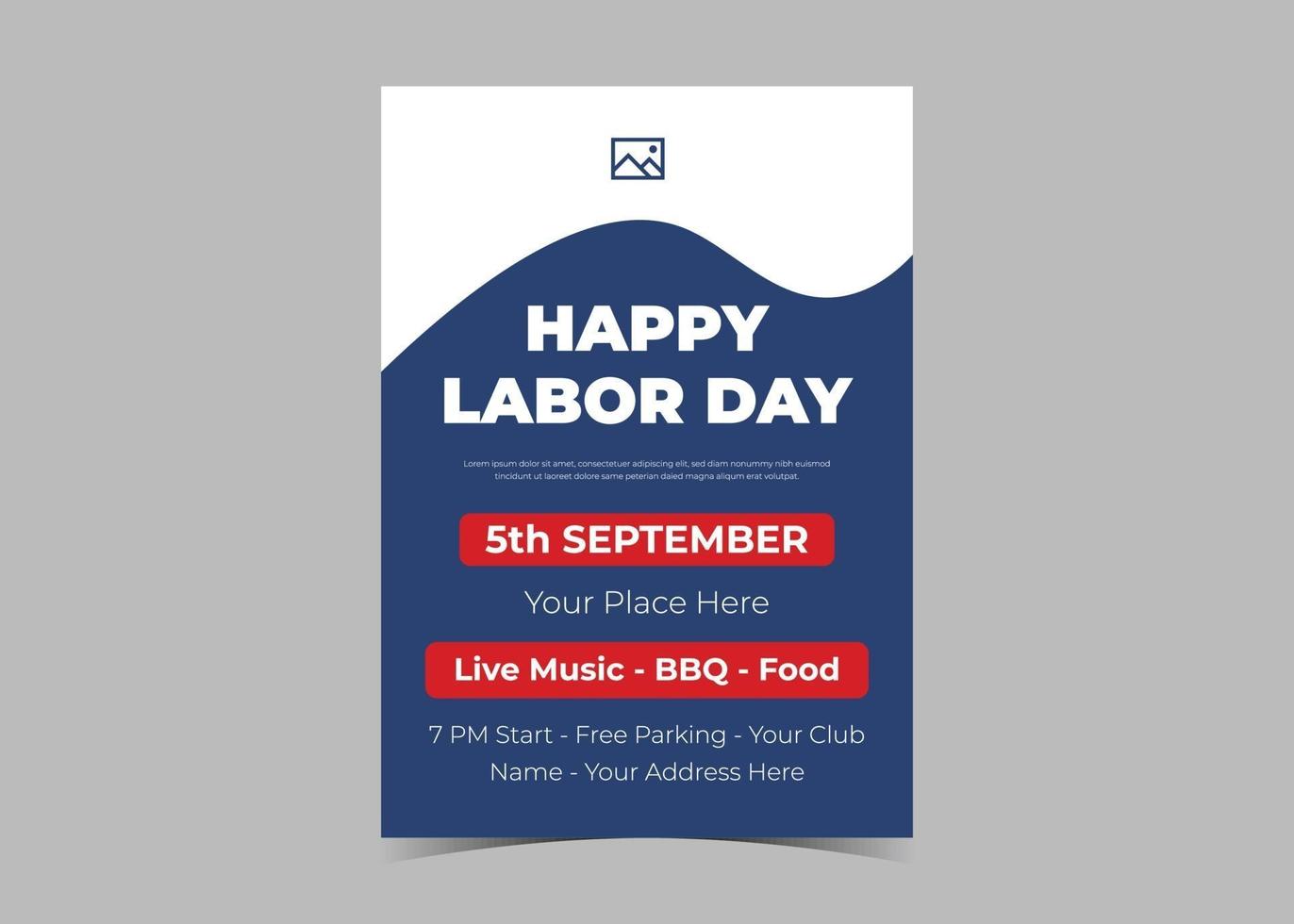 diseño de plantilla de volante de celebración del día del trabajo. cartel del evento del día del trabajo vector