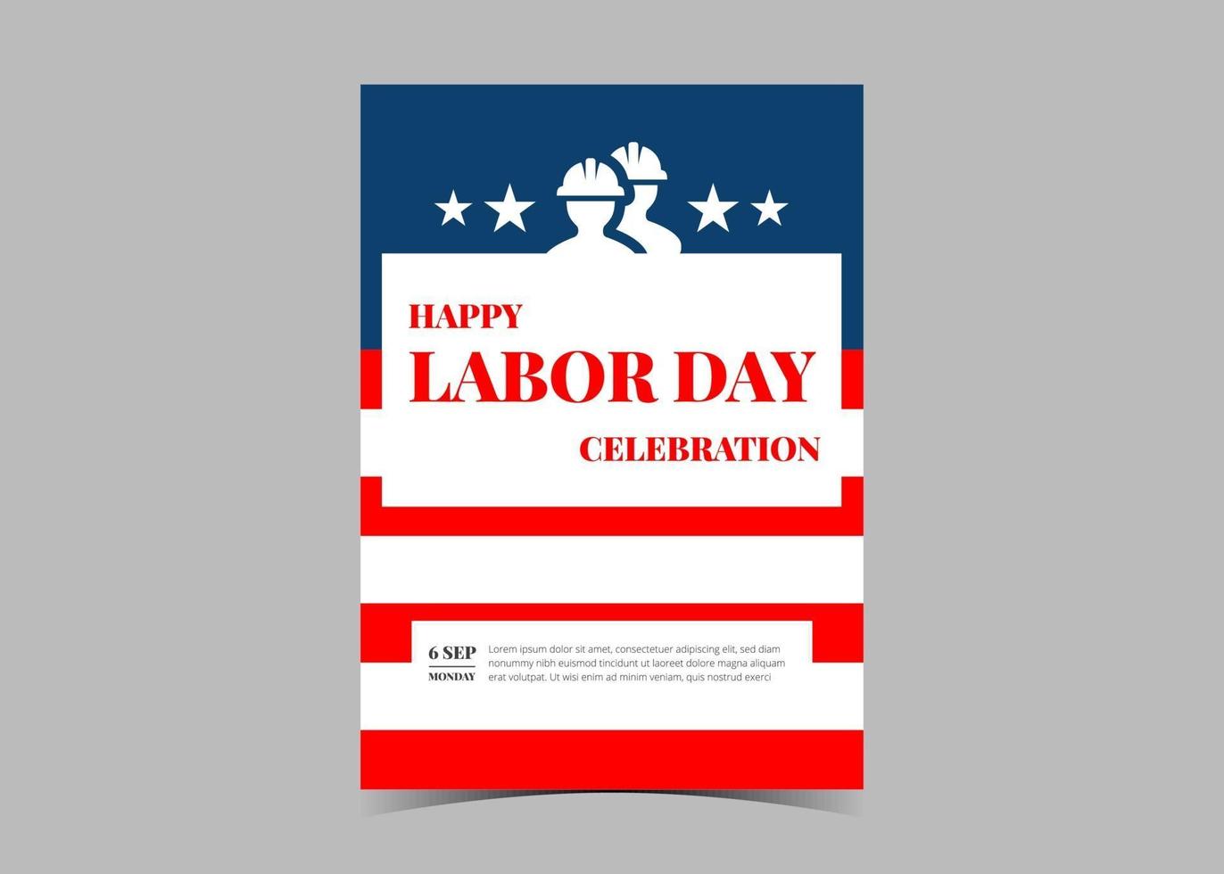 Labor day celebration flyer template design. Labor day event poster vector