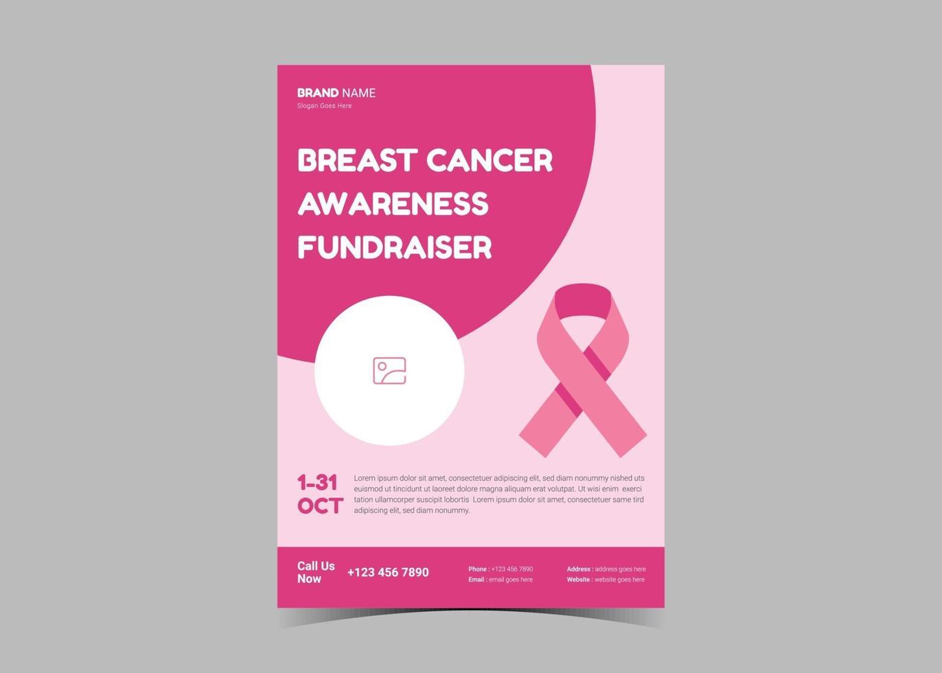 Breast cancer awareness flyer template. October breast cancer Throughout Cancer Fundraiser Flyer Template