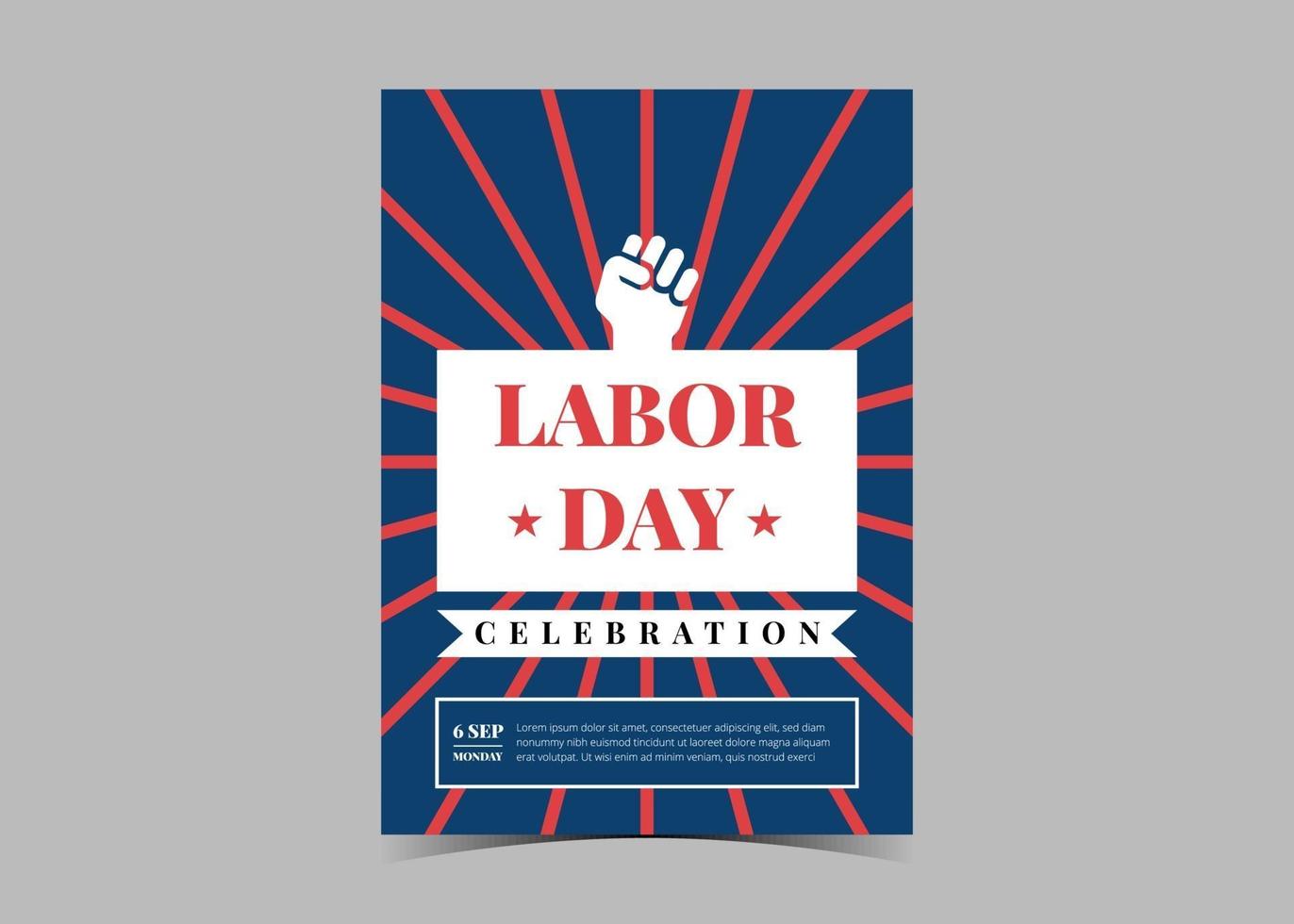 Labor day celebration flyer template design. Labor day event poster vector