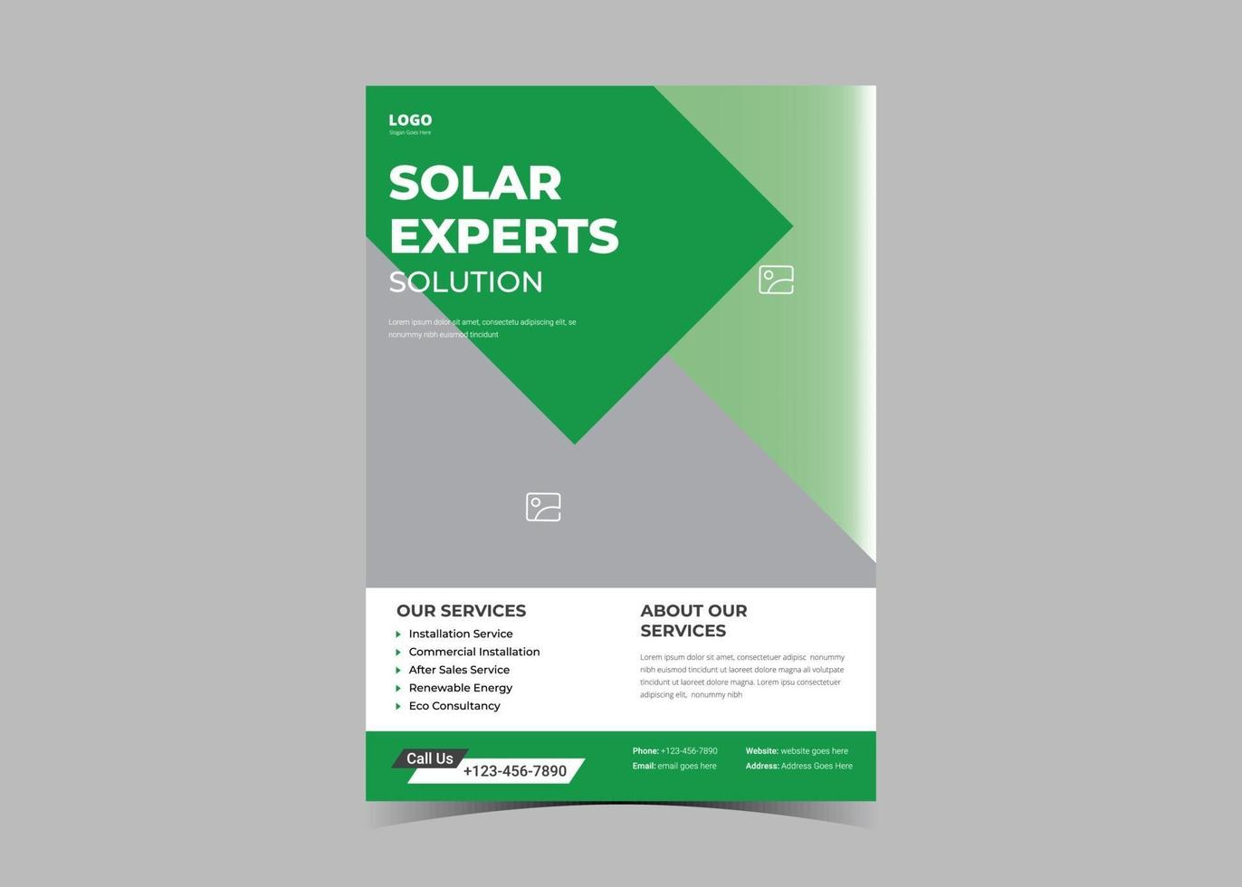 Solar Energy Flyer Templates, Solar energy for your place, solar flyer vector