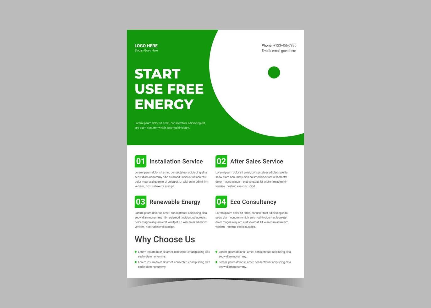 Solar Energy Flyer Templates, Solar energy for your place, solar flyer vector