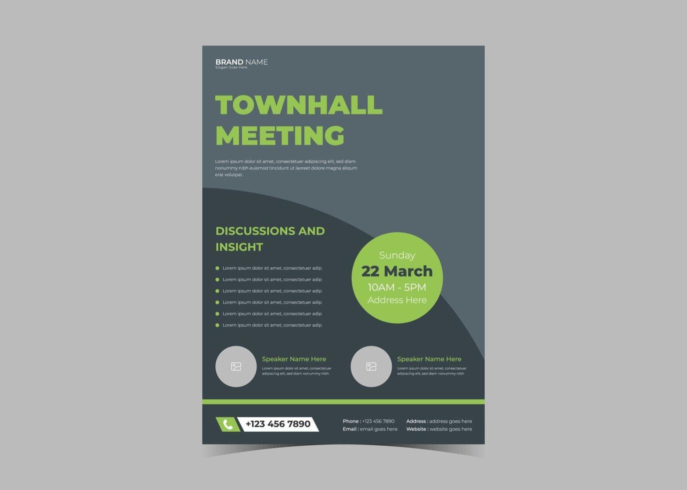 Town hall meeting flyer template. Town hall meeting flyer samples vector