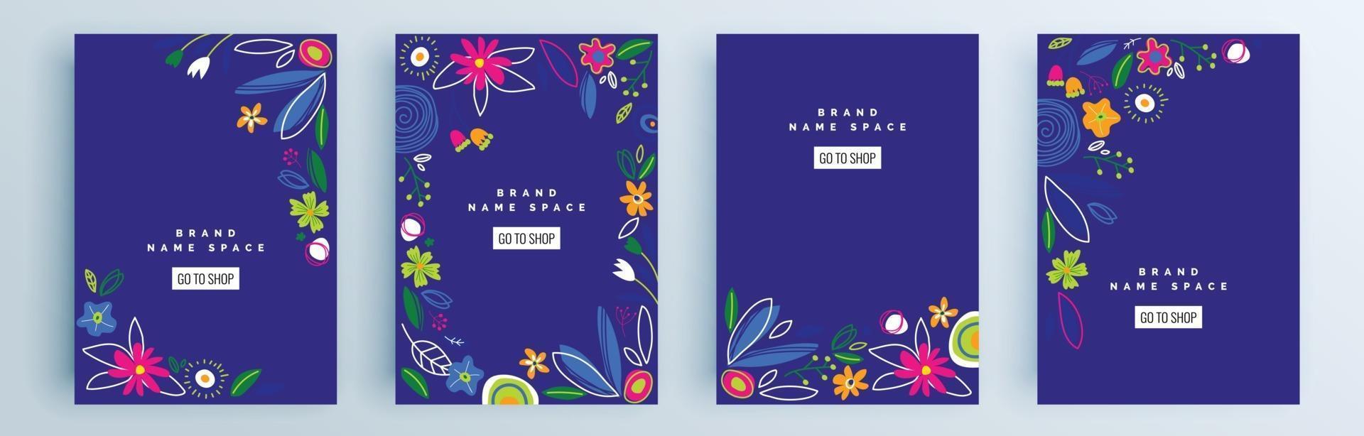 Modern abstract covers set, minimal covers design, colorful geometric vector