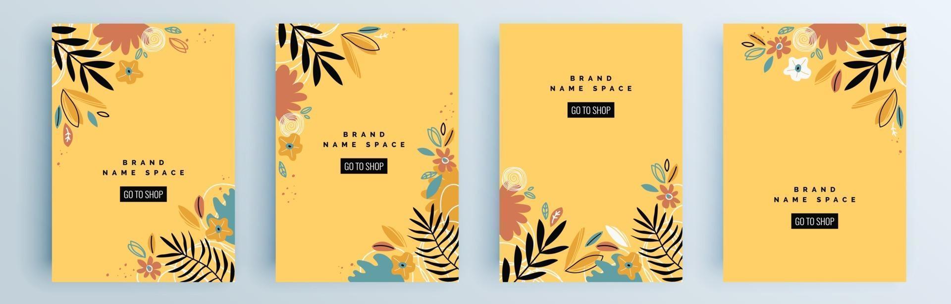 Modern abstract covers set, minimal covers design, colorful geometric vector