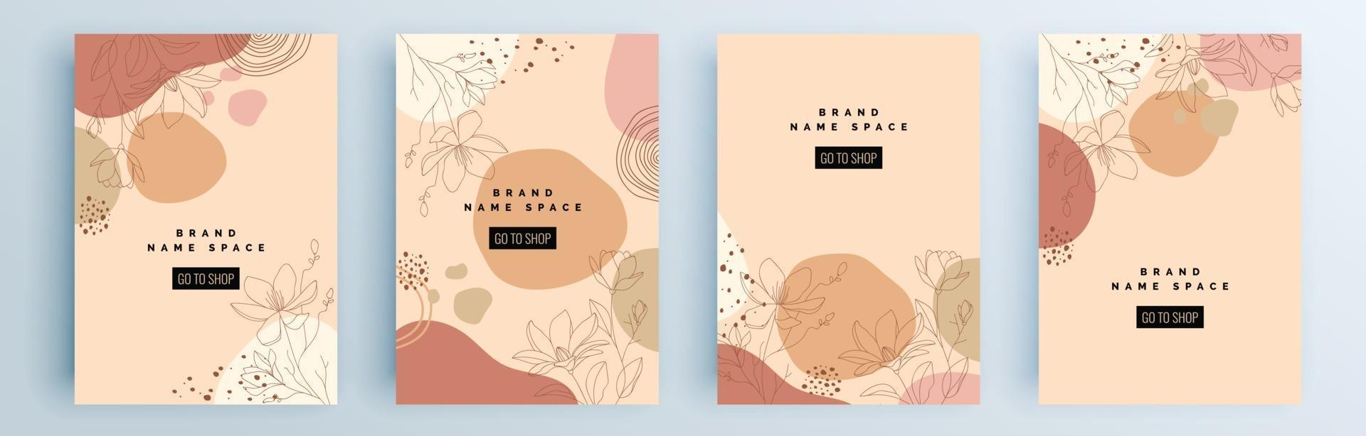 Modern abstract covers set, minimal covers design, colorful geometric vector