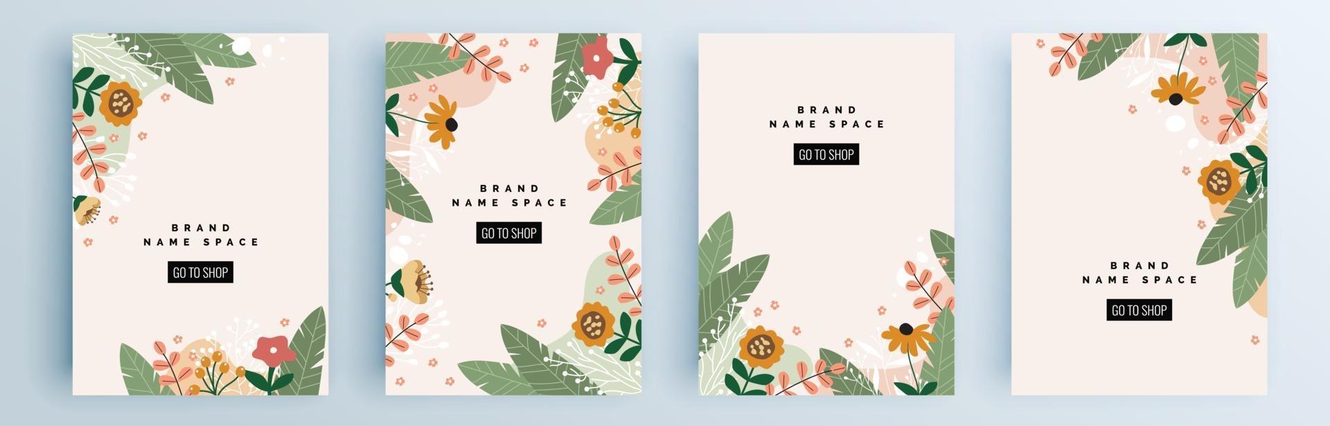 Modern abstract covers set, minimal covers design, colorful geometric vector