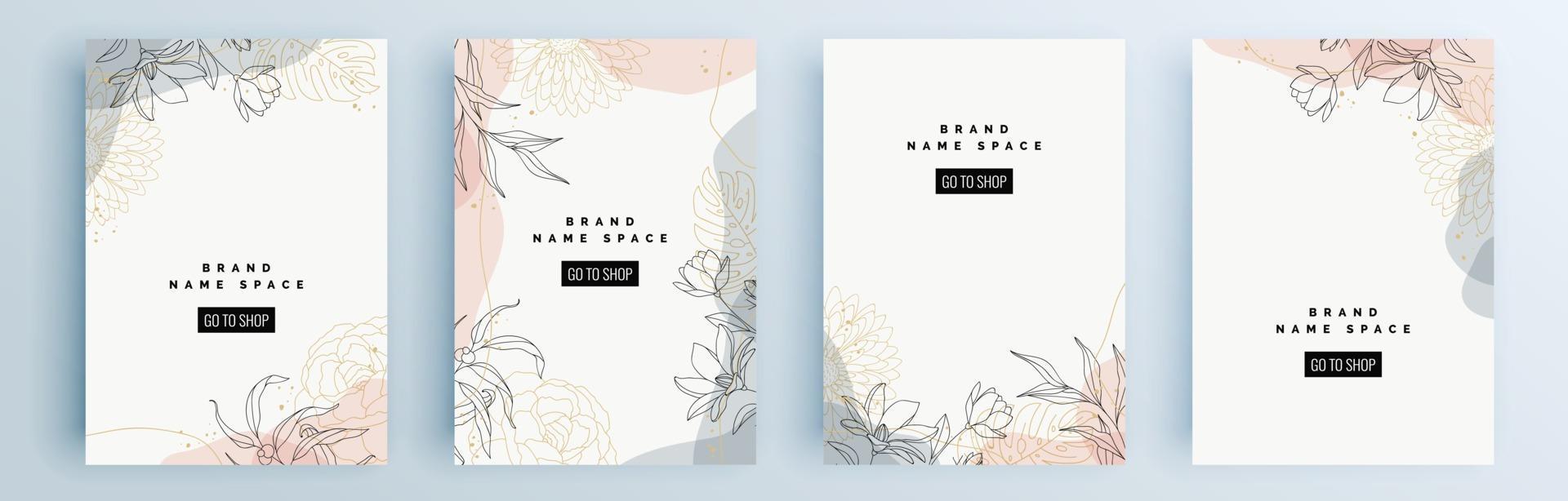 Modern abstract covers set, minimal covers design, colorful geometric vector