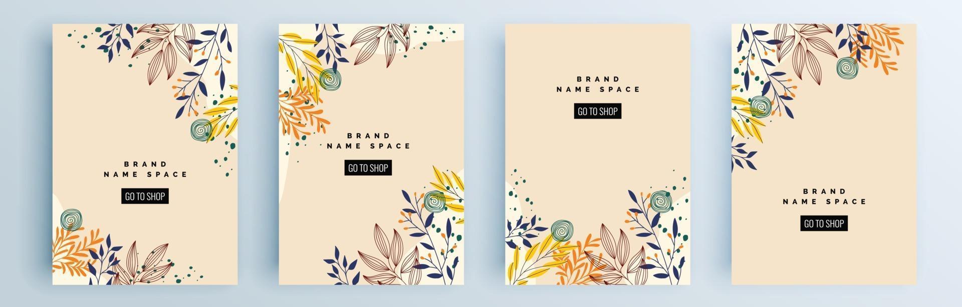 Modern abstract covers set, minimal covers design, colorful geometric vector