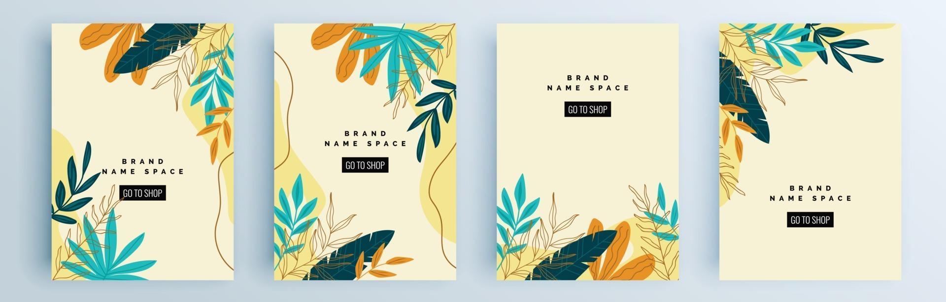 Modern abstract covers set, minimal covers design, colorful geometric vector