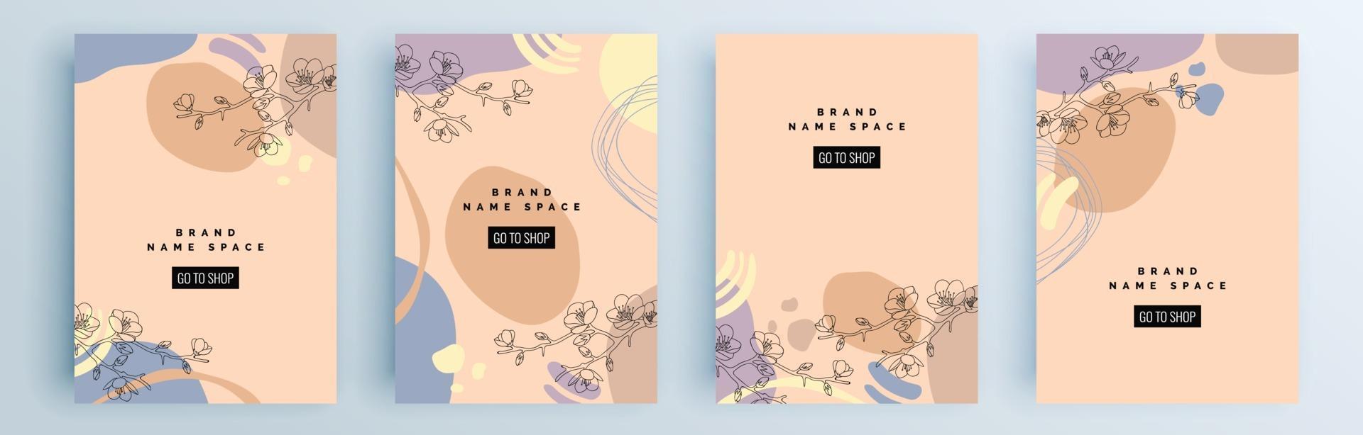 Modern abstract covers set, minimal covers design, colorful geometric vector