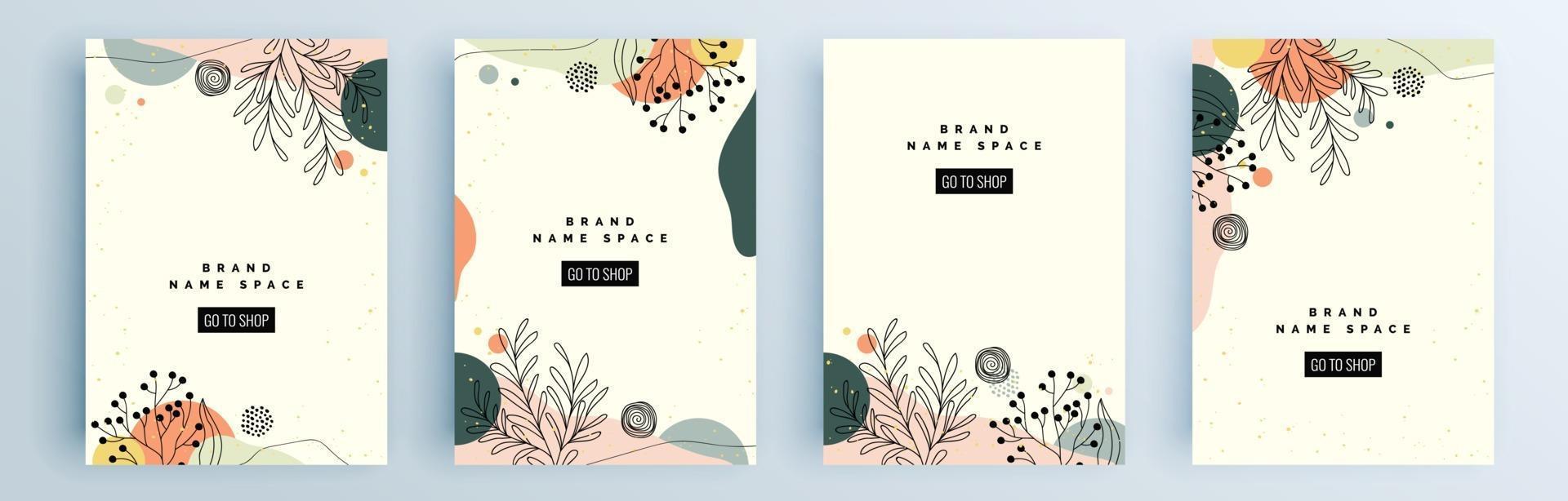 Modern abstract covers set, minimal covers design, colorful geometric vector
