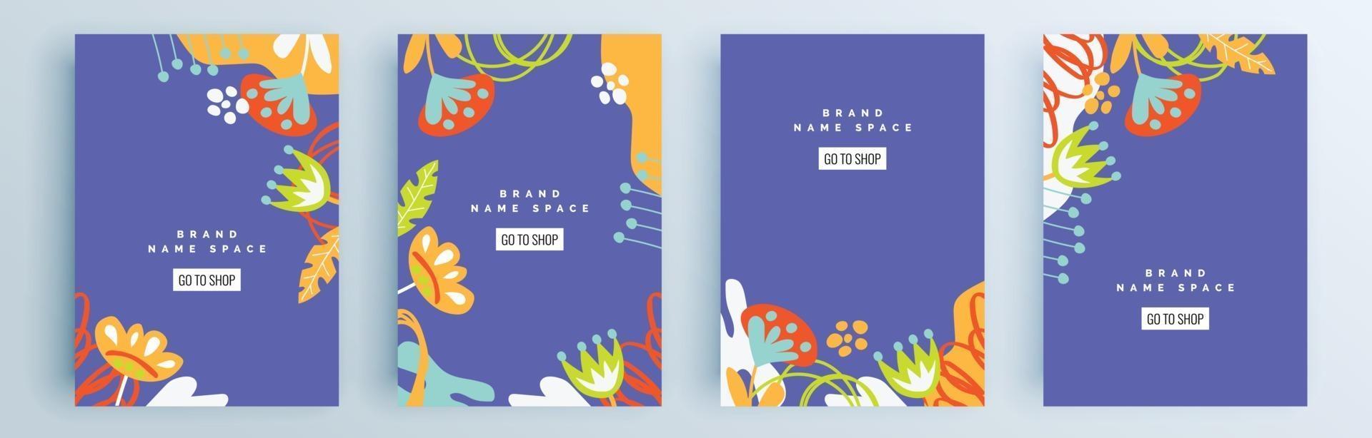 Modern abstract covers set, minimal covers design, colorful geometric vector