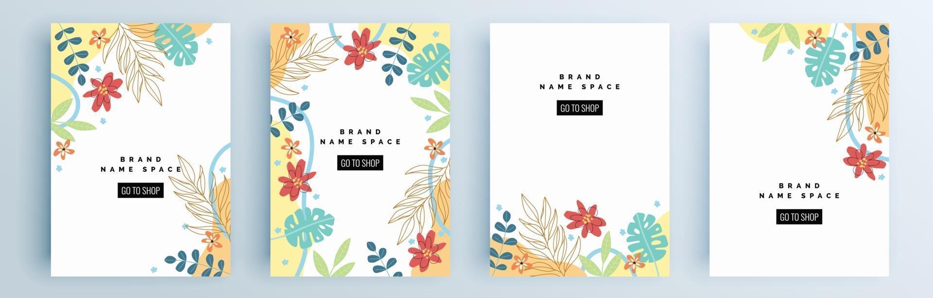 Modern abstract covers set, minimal covers design, colorful geometric vector