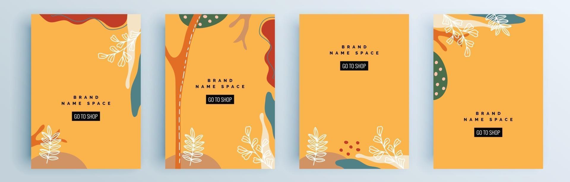 Modern abstract covers set, minimal covers design, colorful geometric vector