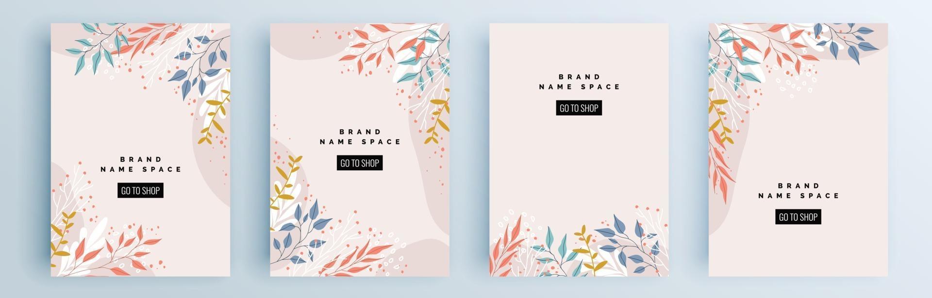 Modern abstract covers set, minimal covers design, colorful geometric vector