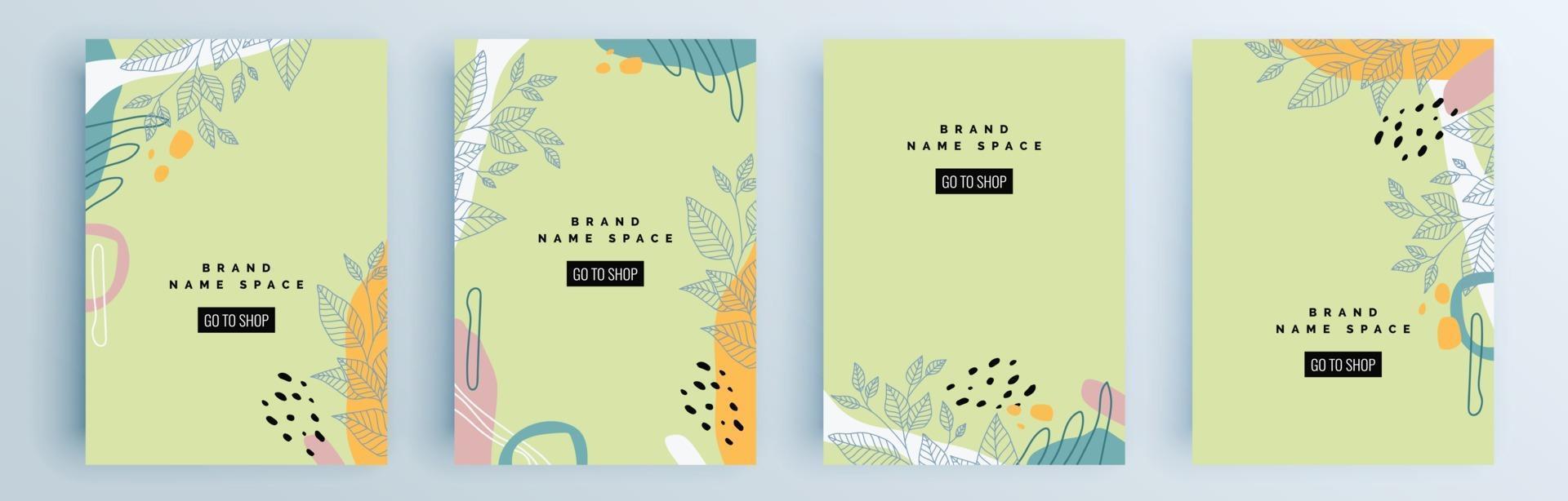 Modern abstract covers set, minimal covers design, colorful geometric vector