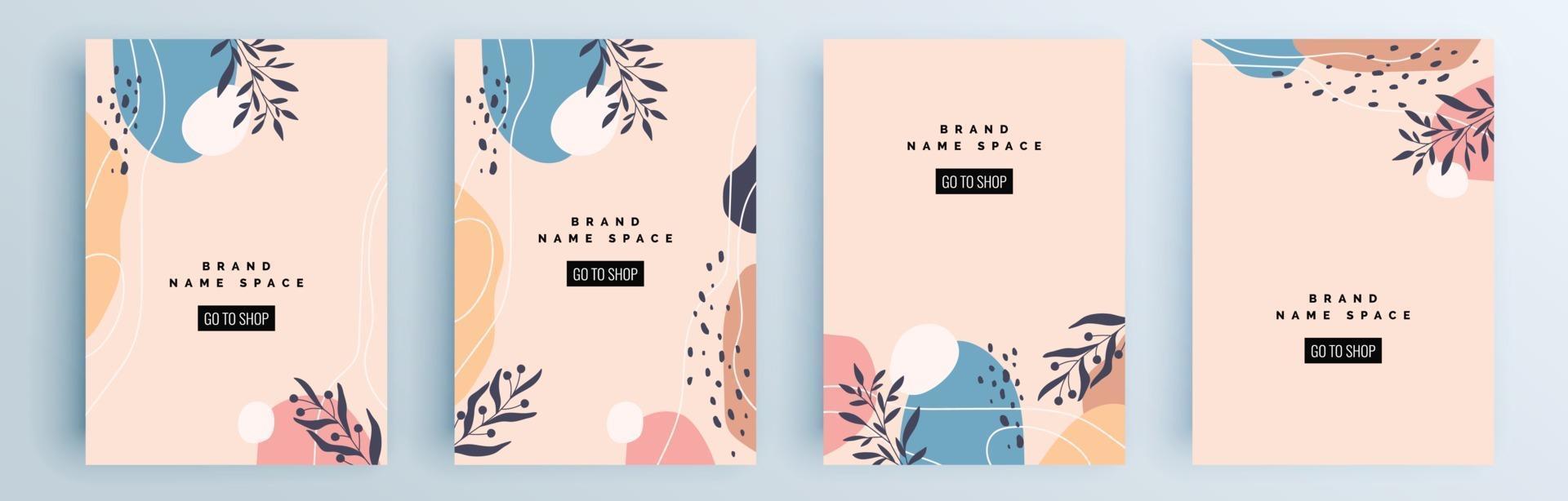 Modern abstract covers set, minimal covers design, colorful geometric vector