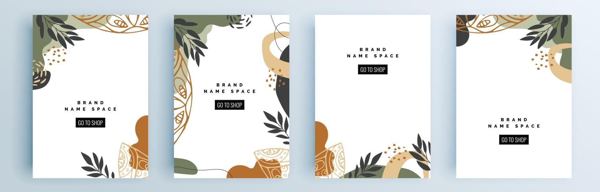 Modern abstract covers set, minimal covers design, colorful geometric vector