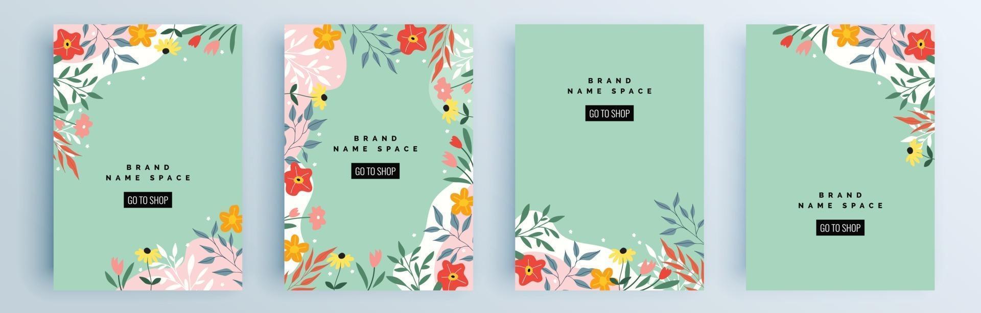 Modern abstract covers set, minimal covers design, colorful geometric vector