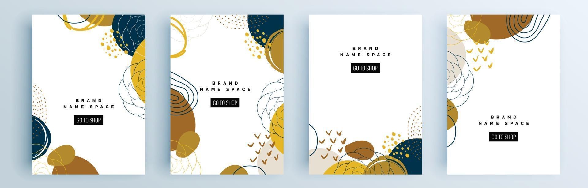 Modern abstract covers set, minimal covers design, colorful geometric vector