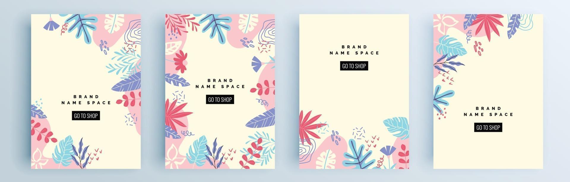 Modern abstract covers set, minimal covers design, colorful geometric vector