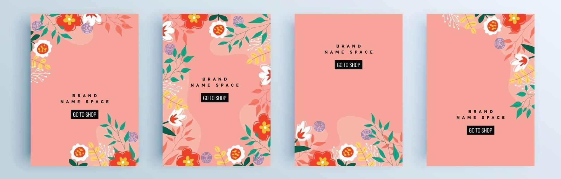 Modern abstract covers set, minimal covers design, colorful geometric vector