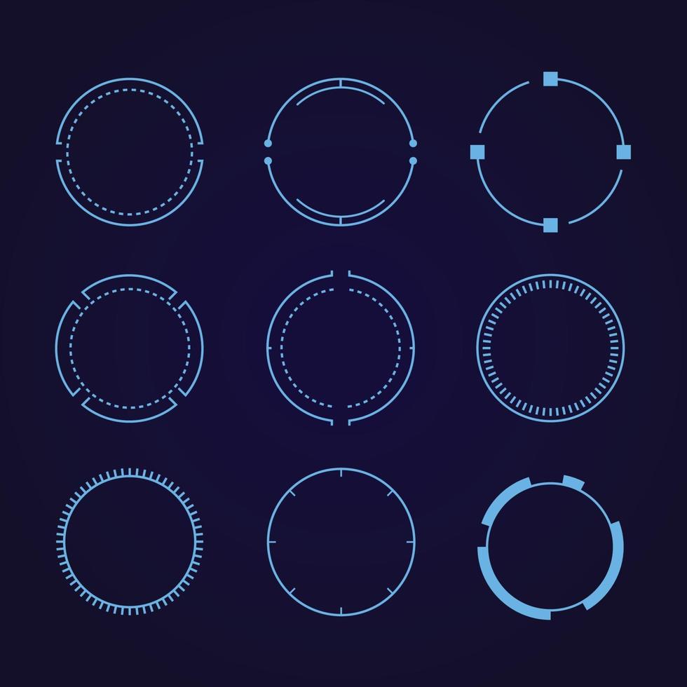 circles elements for futuristic touch HUD interface vector