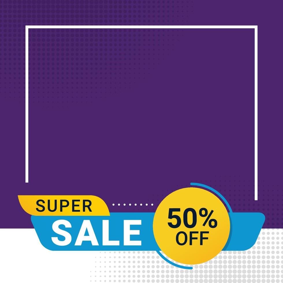 Super sale banner discount promotion with text space vector