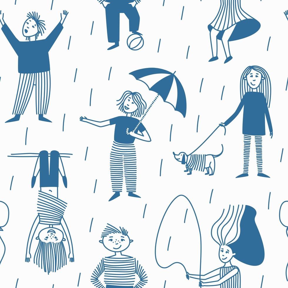 Seamless pattern of kids painted with spot vector