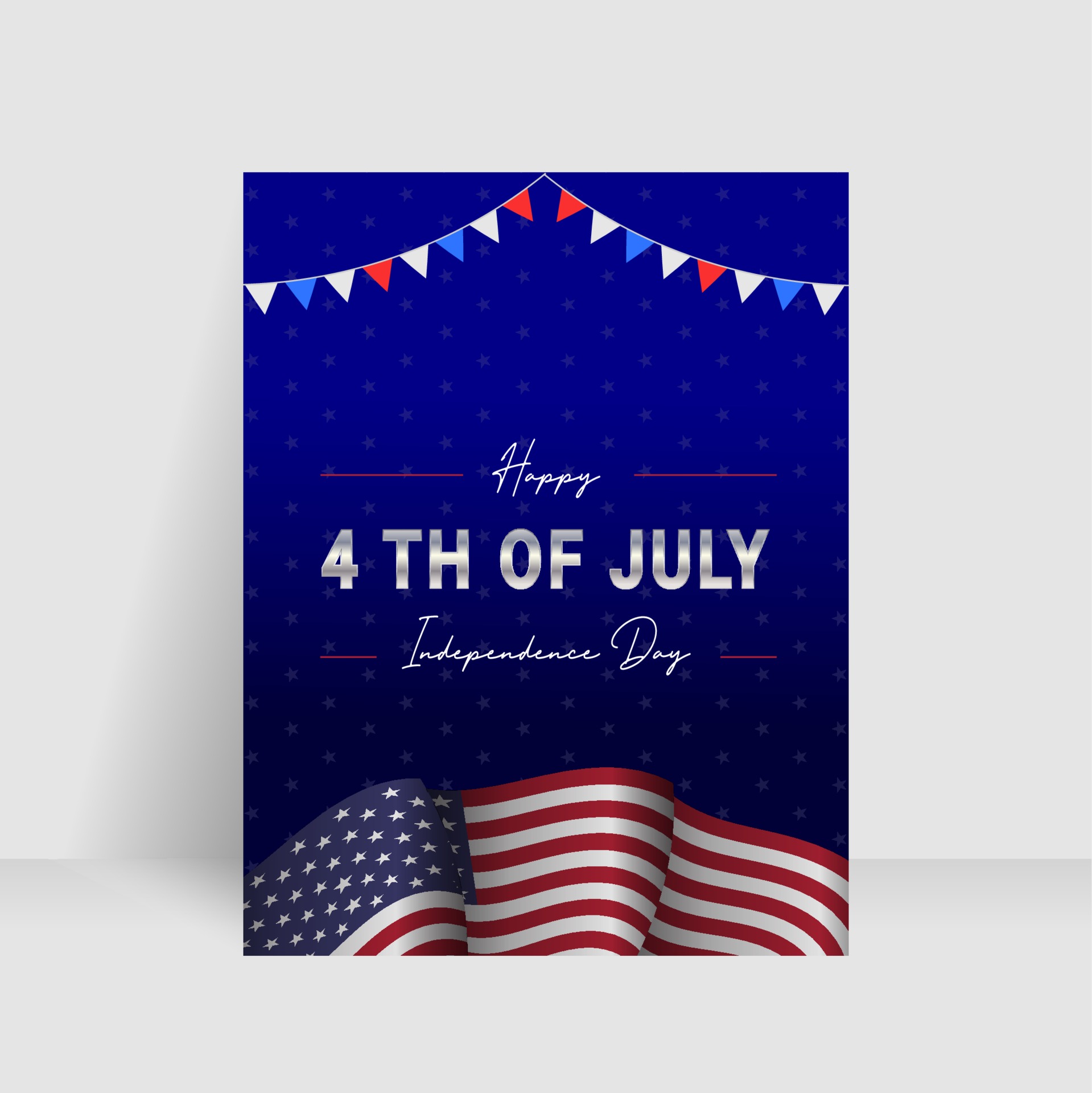 Elegant Happy Independence Day 4th of july of USA with bold metal text 3229886 Vector Art at 