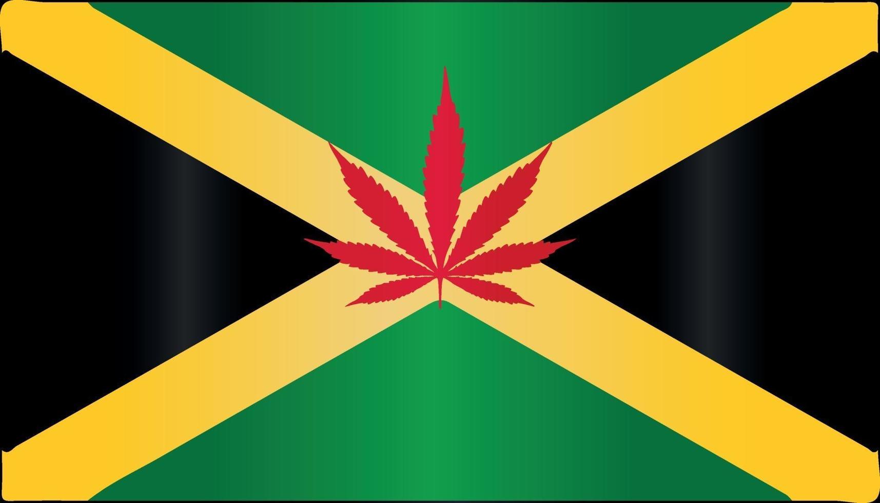 Jaimaican rasta reggae weed marijuana flag symbol vectorgradient color vector