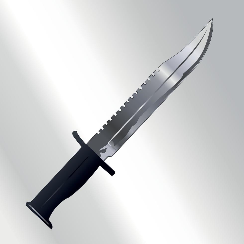 Army Survival Combat Knife Vector. vector