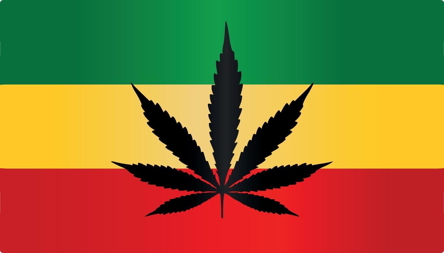 rasta reggae marihuana bandera símbolo vector plano color degradado