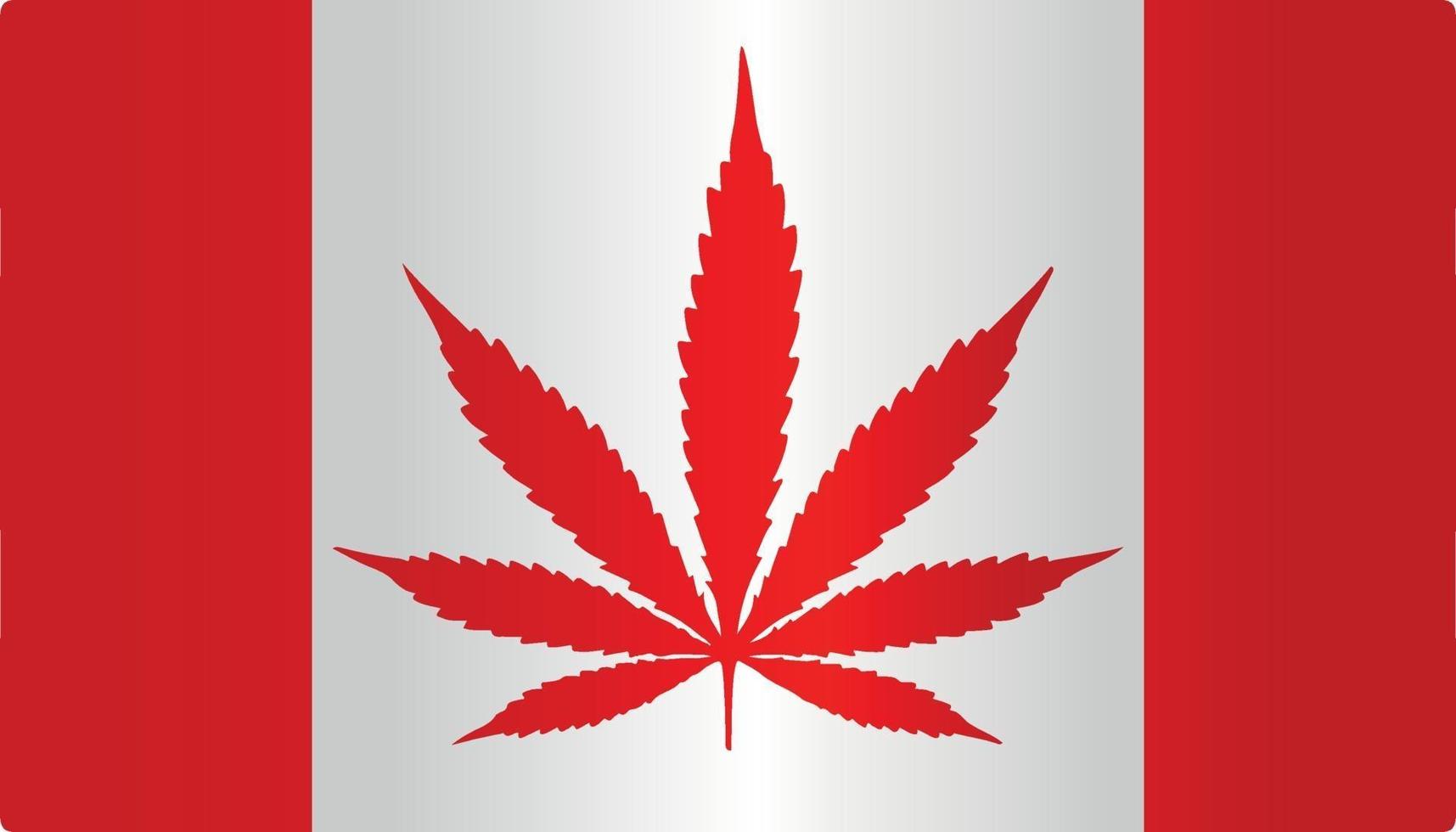 vector plano de símbolo de la bandera de Canadá de marihuana con color degradado