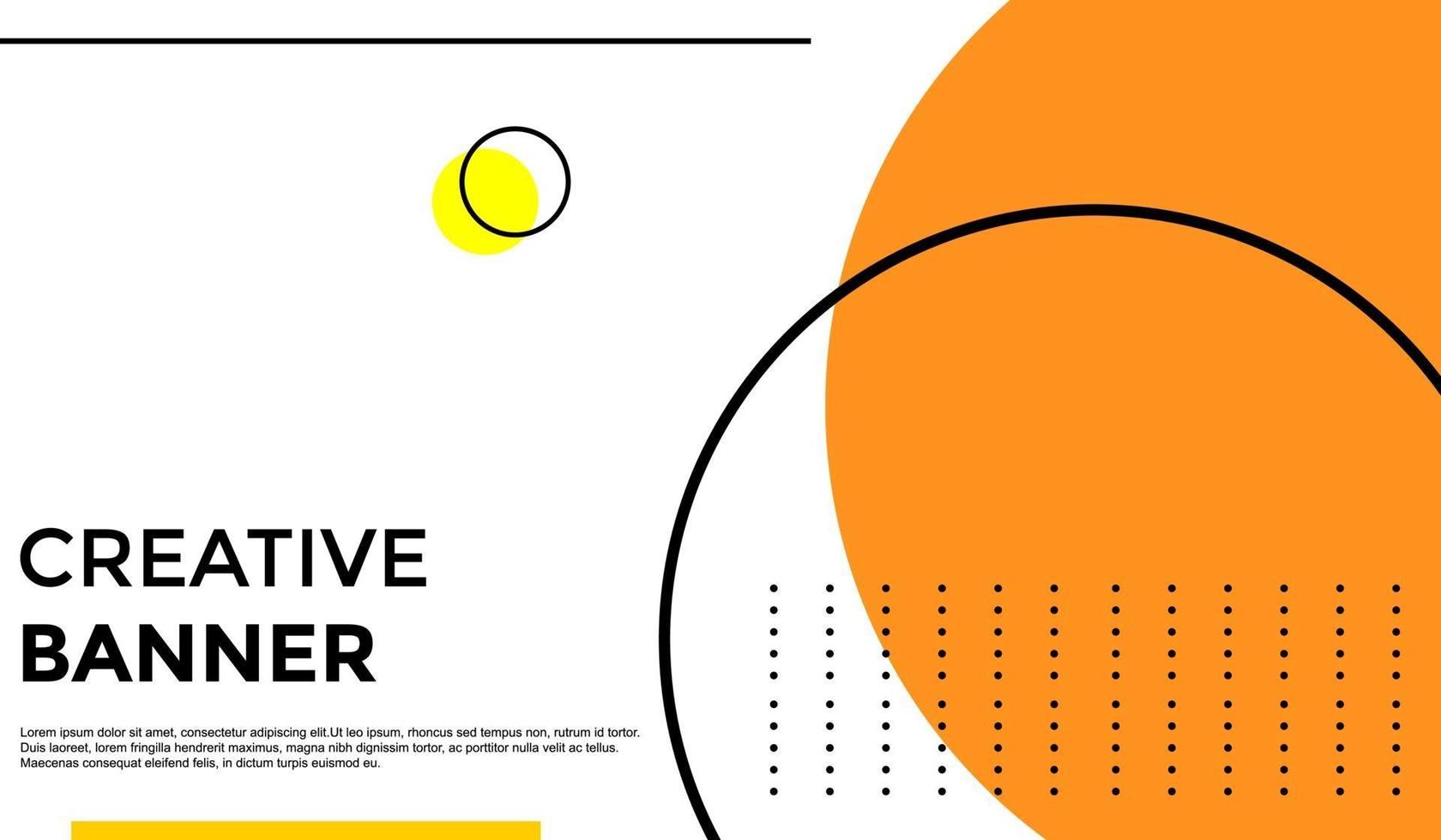 Creative Banner Background Template with Orange Circle vector
