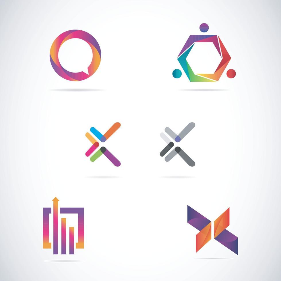 Web Internet Colorful Logo Design Collection Template vector