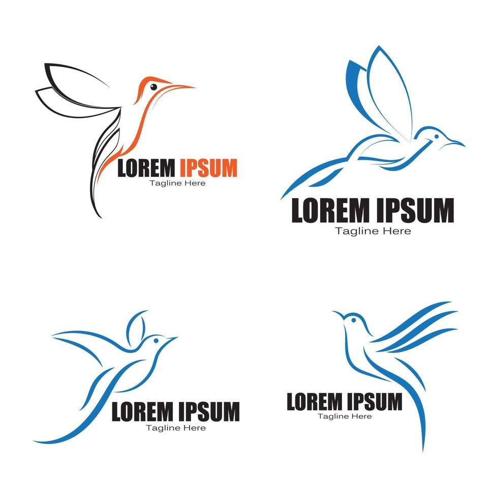 plantilla de diseño de icono de vector de logotipo de pájaro