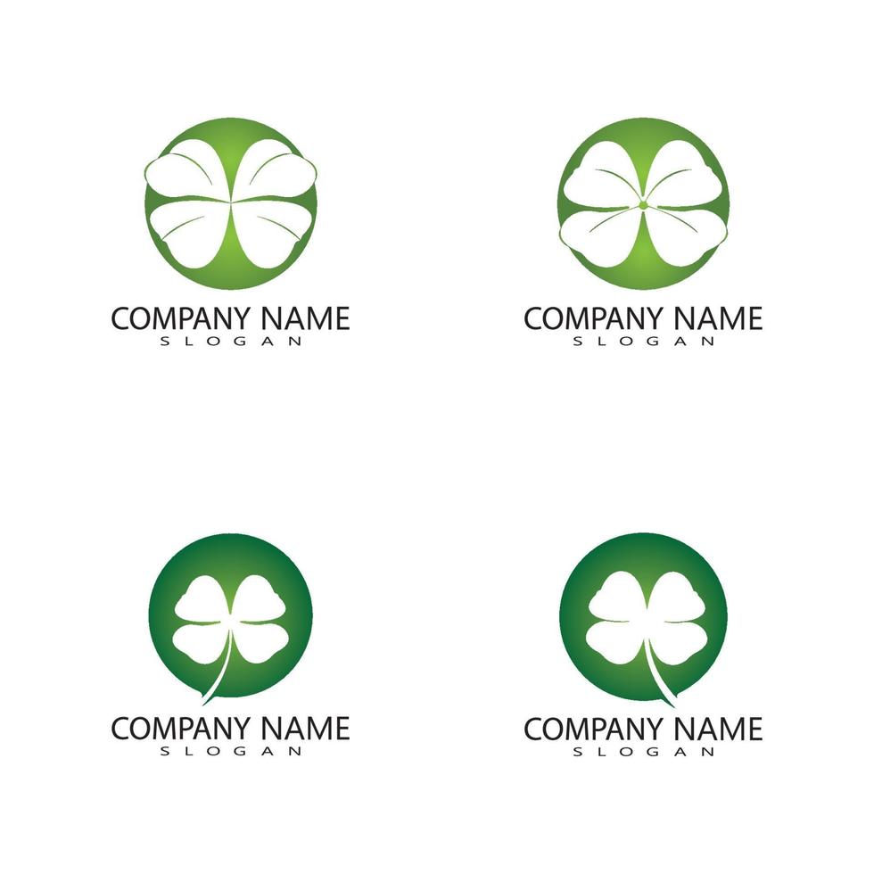 vector design of green clover leaf logo,