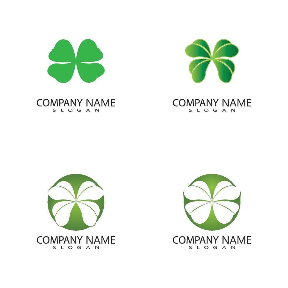 vector design of green clover leaf logo,