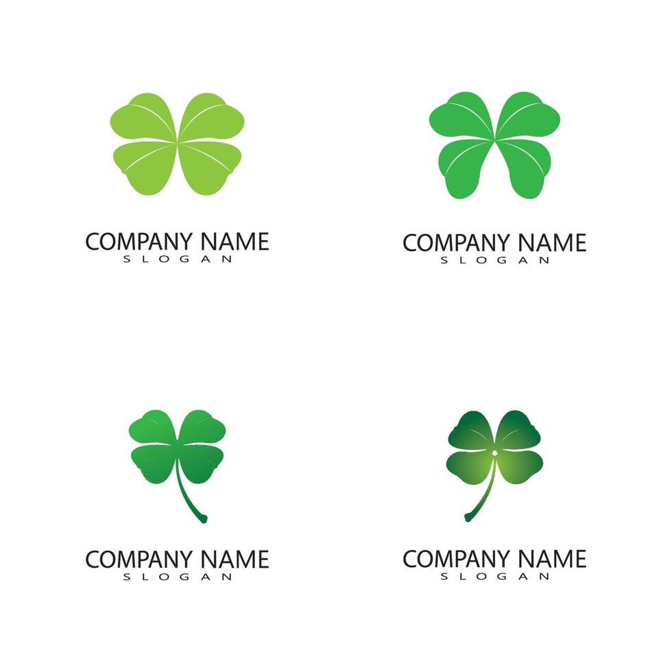 vector design of green clover leaf logo,