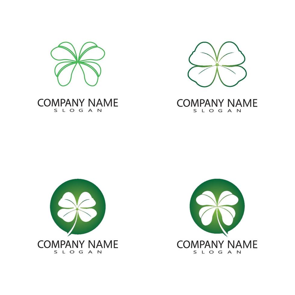 vector design of green clover leaf logo,