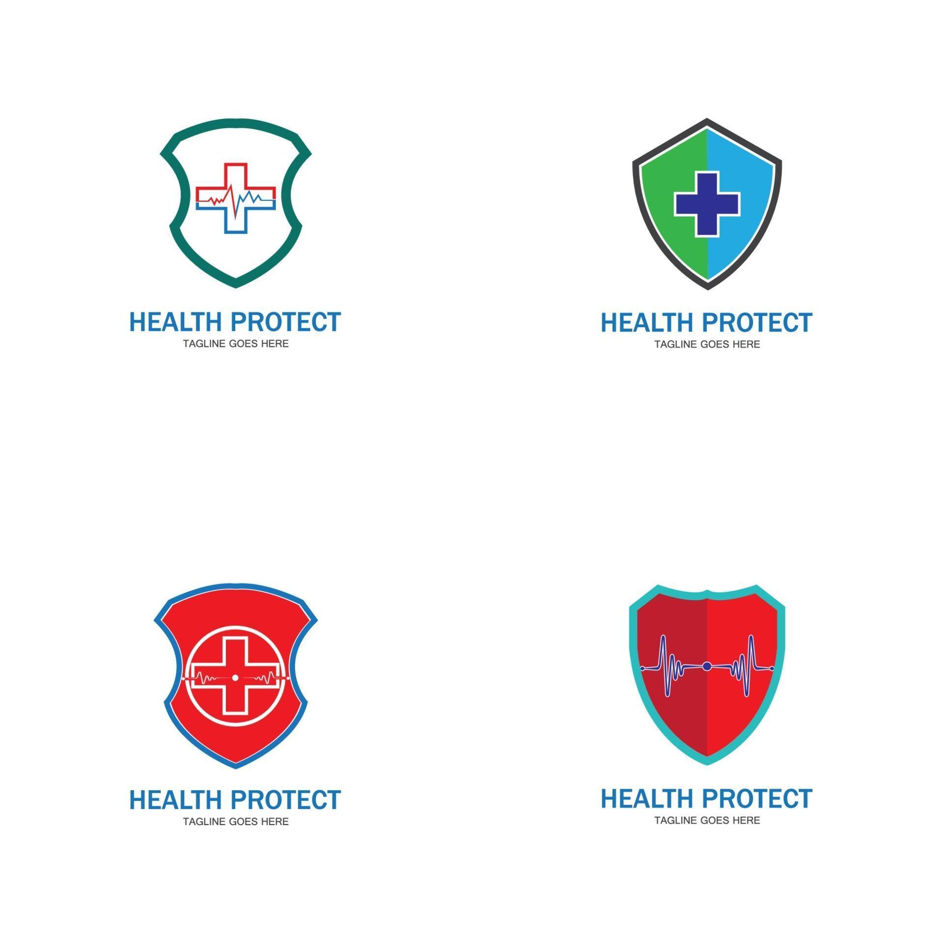 health protection with shield logo design vector template 3230196