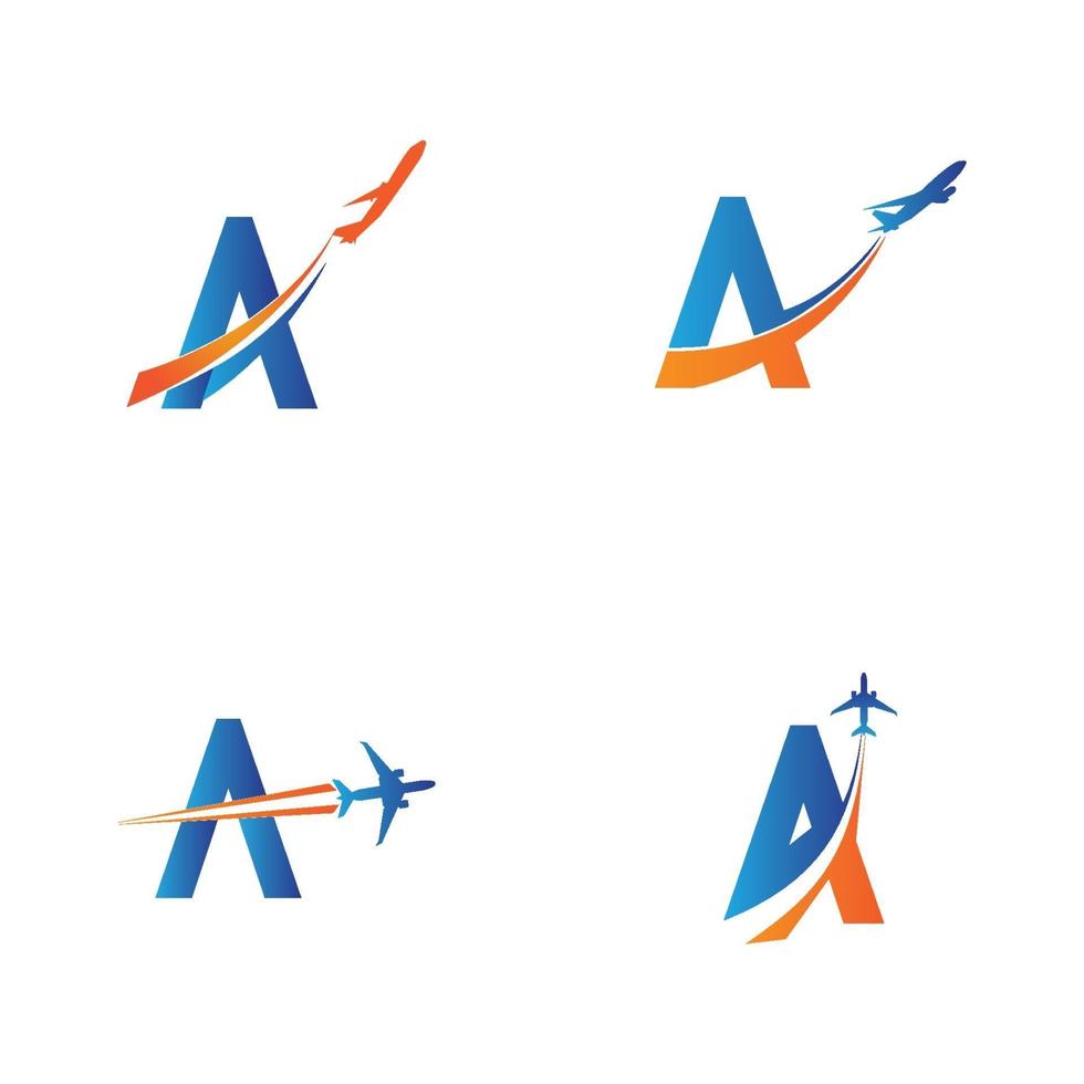 letter A Air travel logo design template-vector vector