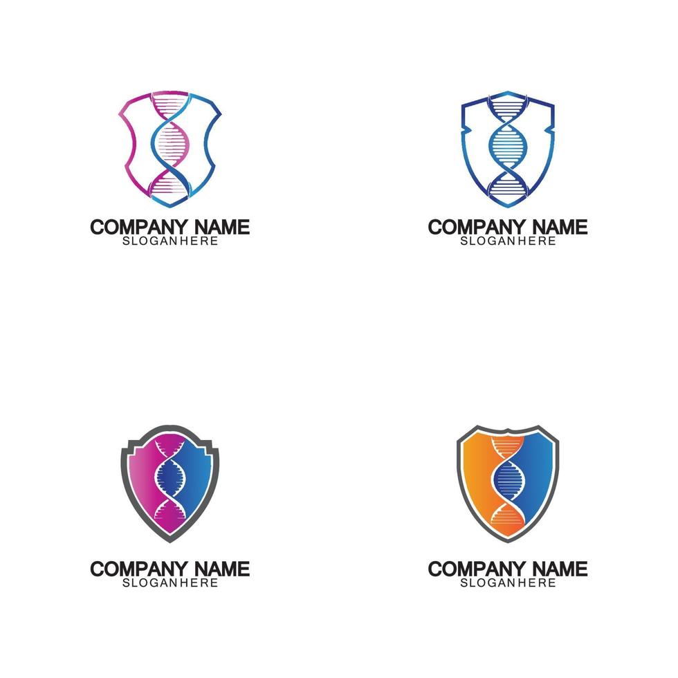 DNA shield logo icon design-vector vector