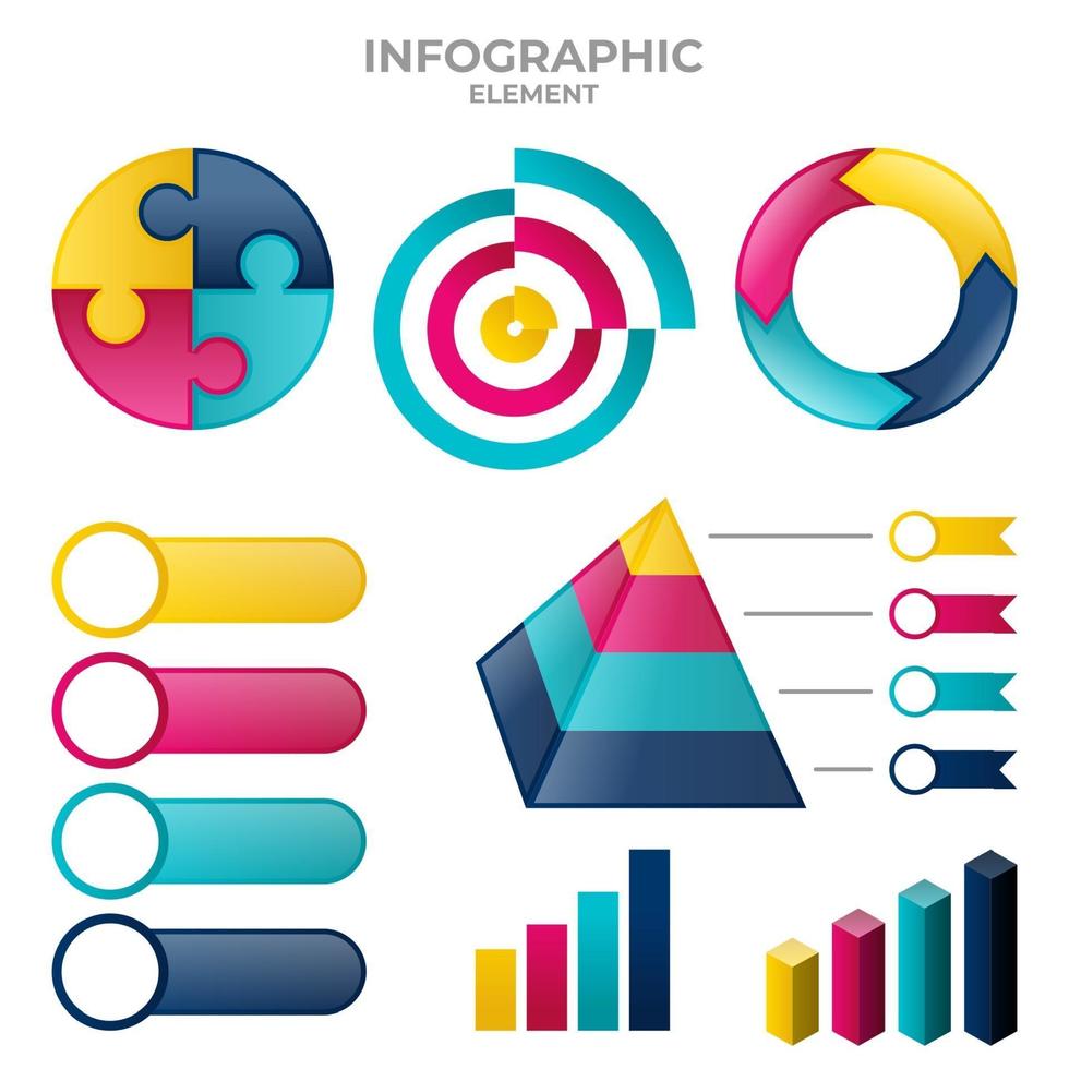 conjunto de plantillas de elementos infográficos vector