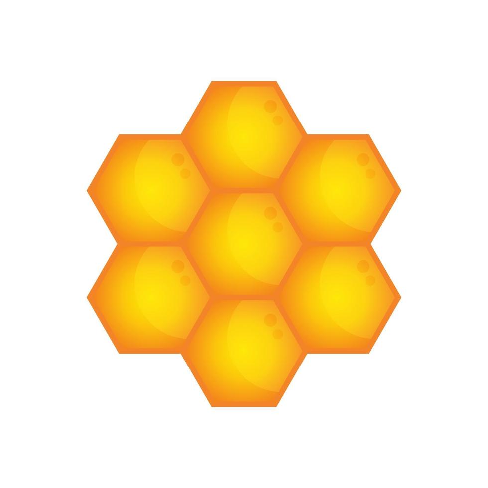 Honeycomb Icon beeswax gold hexagonal sign symbol on White background vector