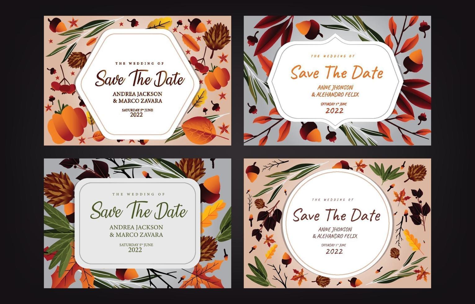 Autumn Invitation Card Concept vector
